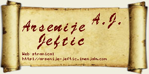 Arsenije Jeftić vizit kartica